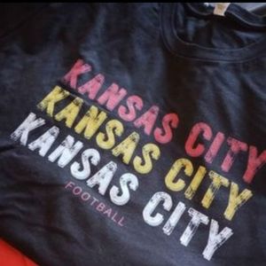 Kansas City Football shirt, Bella Canvas brand, black, size XL, NEW